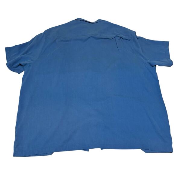 Tommy Bahama Mens Size 4XLB Button Up Silk Blend Short Sleeve Shirt Blue - Picture 10 of 10